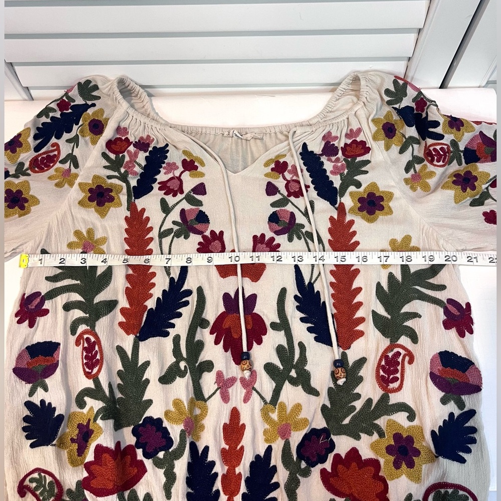 Soft Surroundings Banjara Gypsy Boho Peasant Top Sz M - Picture 6 of 13